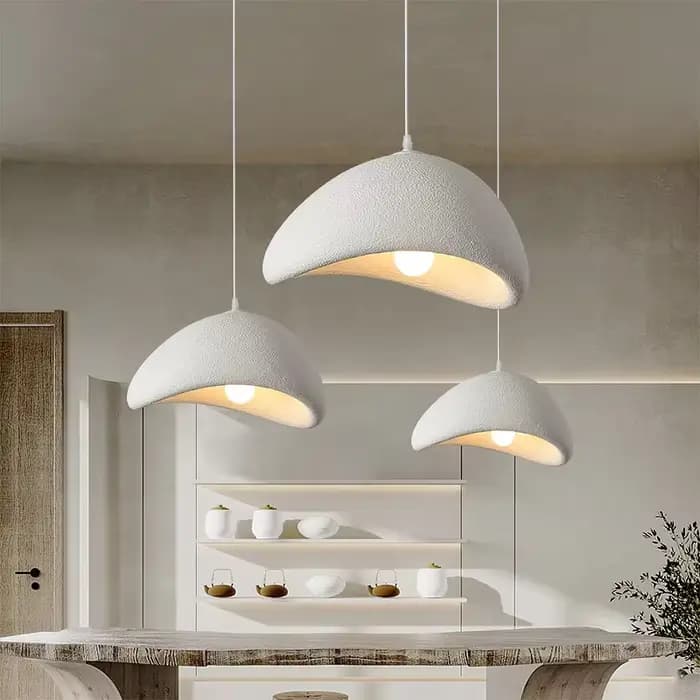 Plafond moderne à LEDs lustre lumières pour salon chambre salle à manger pendentif lumières nordique Wabi Sabi décor à la maison lampe suspendue