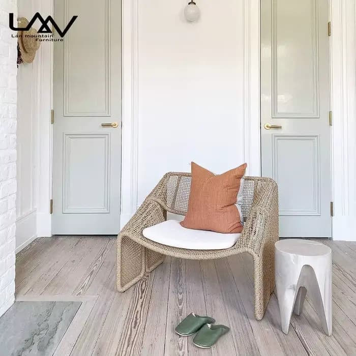 Design créatif loisirs de plein air chaise inclinable jardin Patio balcon cadre en aluminium tissage osier