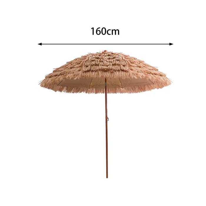 Parasol de jardin en simili chaume de 63 pouces pour piscine et jardin