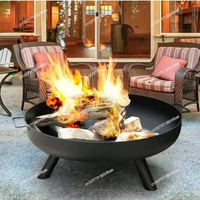 Foyer extérieur rond – Chauffage portable au bois et au charbon