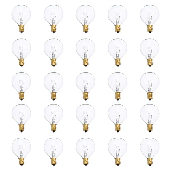 25 pièces ampoules de remplacement G40 ampoule en tungstène lampe 7W 220-240V clair Globe ampoule E1