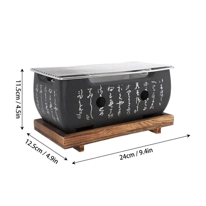 Poêle à Barbecue japonais rectangulaire au charbon de bois