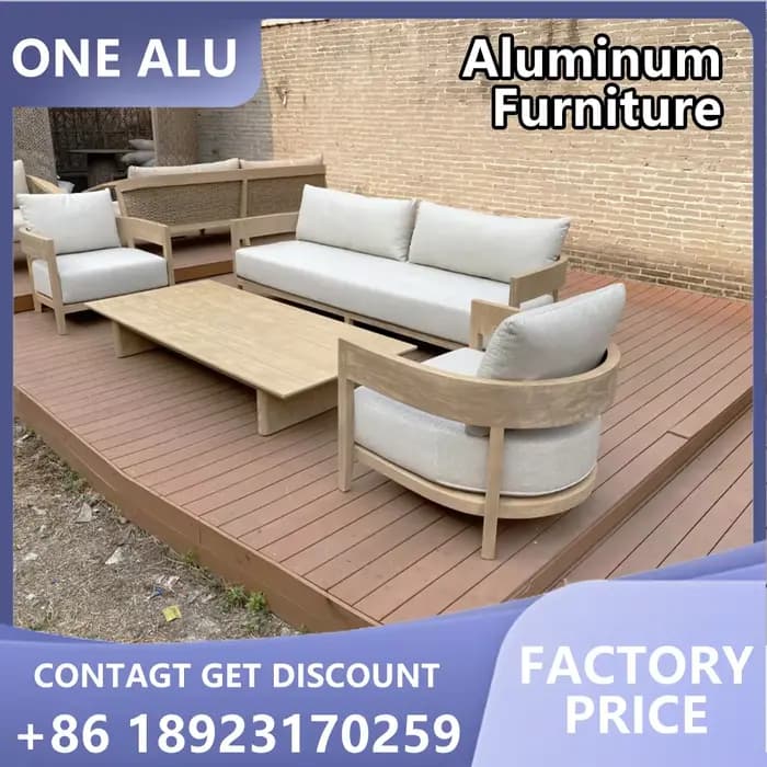 Meubles de Patio en aluminium, coussins rembourrés épais et confortables, ensemble de canapé de styl