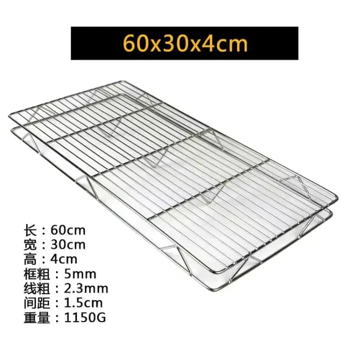 Grille de barbecue rectangulaire en acier inoxydable 304, grille métallique T1 de qualité alimentair