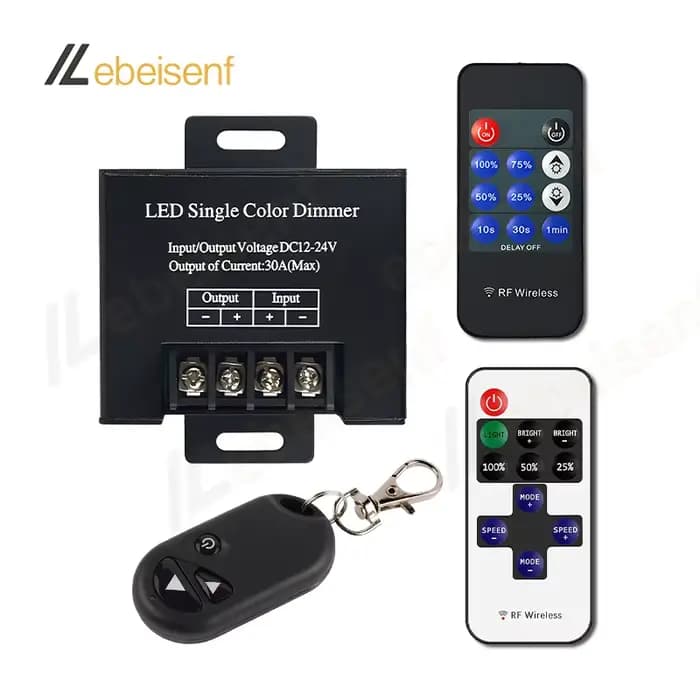 Contrôleur de variateur LED DC 12V 24V 20A 30A, 3/11 touches, télécommande sans fil RF pour bande lu