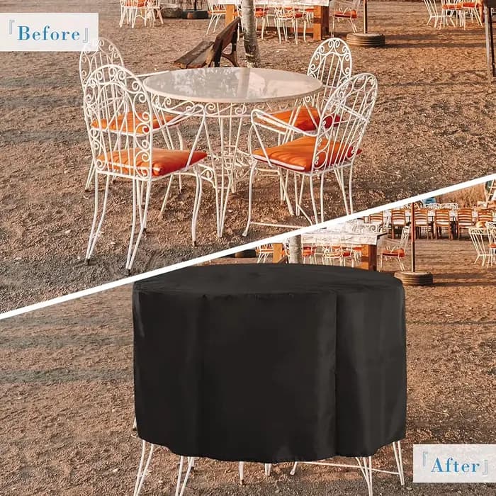 Housses de protection pour table et chaises de jardin rondes d'extérieur