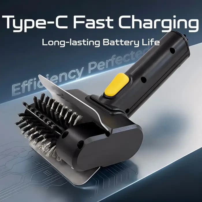 Brosse électrique rechargeable pour barbecue, brosse de nettoyage de barbecue sans fil portable, nettoyeur de barbecue électrique pour le camping en plein air et la cuisine