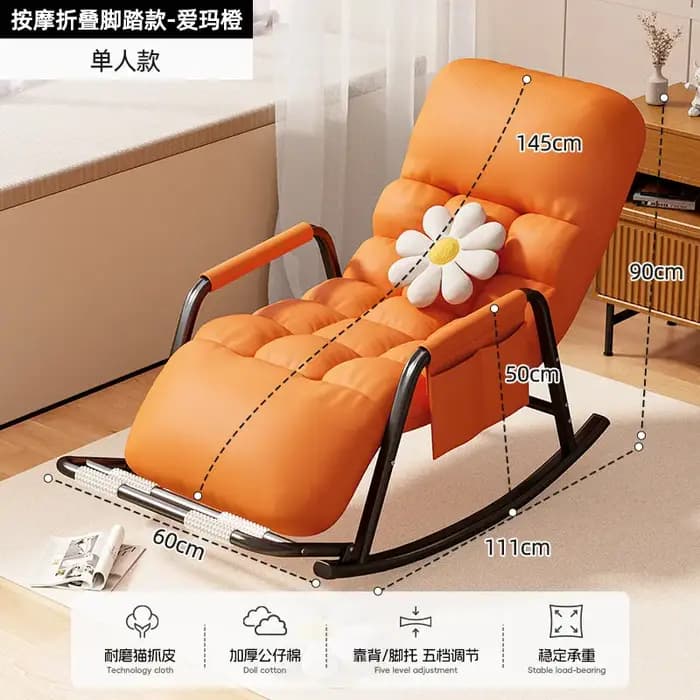 Fauteuil à bascule portable surdimensionné pour adulte