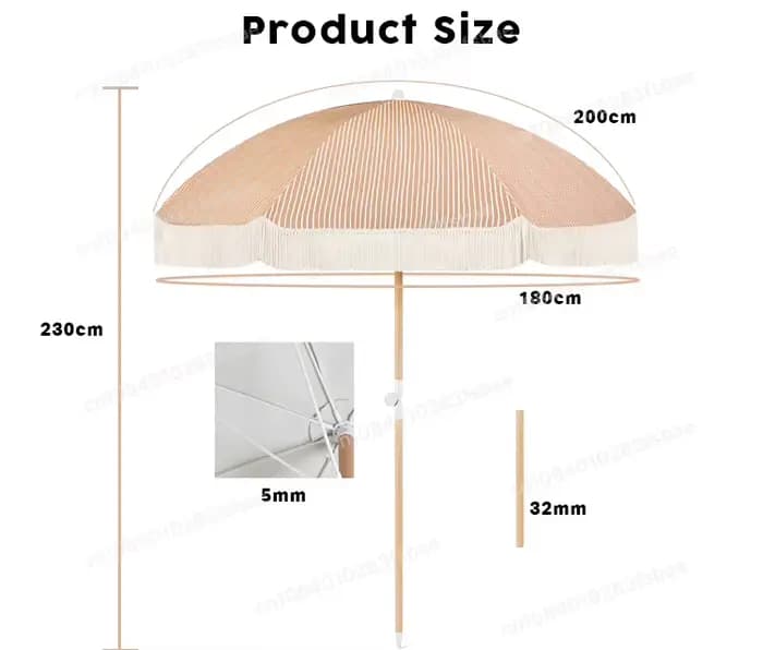 Parasol de patio portable pliable de 2 m