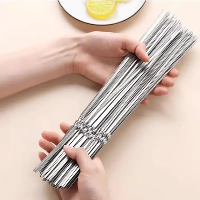 Brochettes de Barbecue réutilisables en acier inoxydable