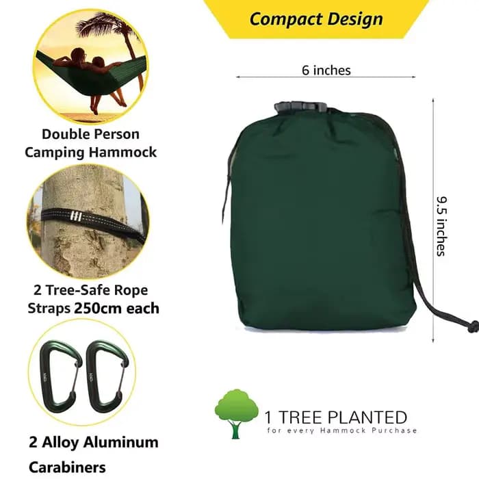 Hamac de Parachute Double pour 2 Personnes avec Sangles – Idéal pour le Camping