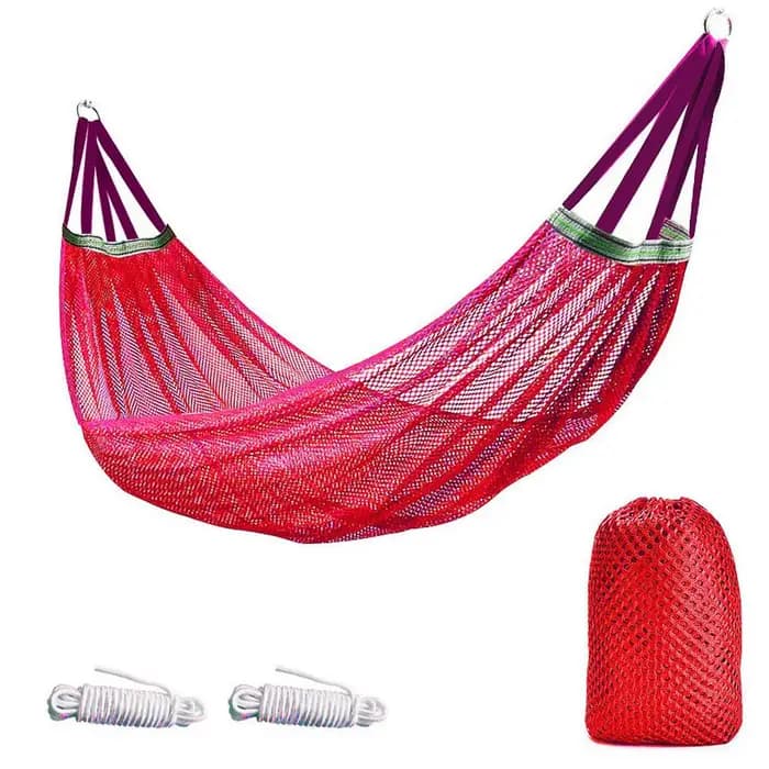Hamac de jardin de randonnée de Camping en plein air de taille simple et Double de tissu de Parachut