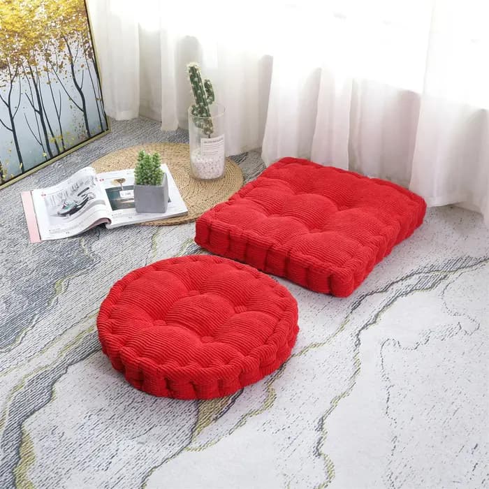 Coussin de siège capitonné grand carré rond épais coussin de chaise Tatami coussin d'oreiller de sol pour chaises de salle à manger de Patio de bureau à domicile 50x50 cm