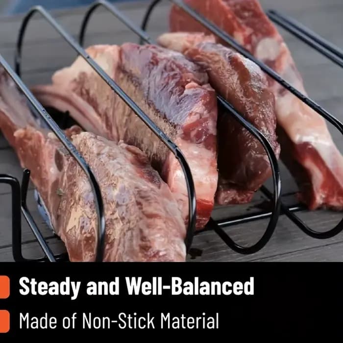 Support à côtes pour barbecue en acier inoxydable