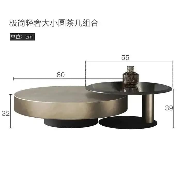 Tables basses design en acier inoxydable