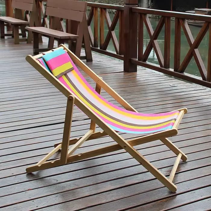 Chaise longue de pêche pliante extérieure en bois bon marché chaises de plage de jardin