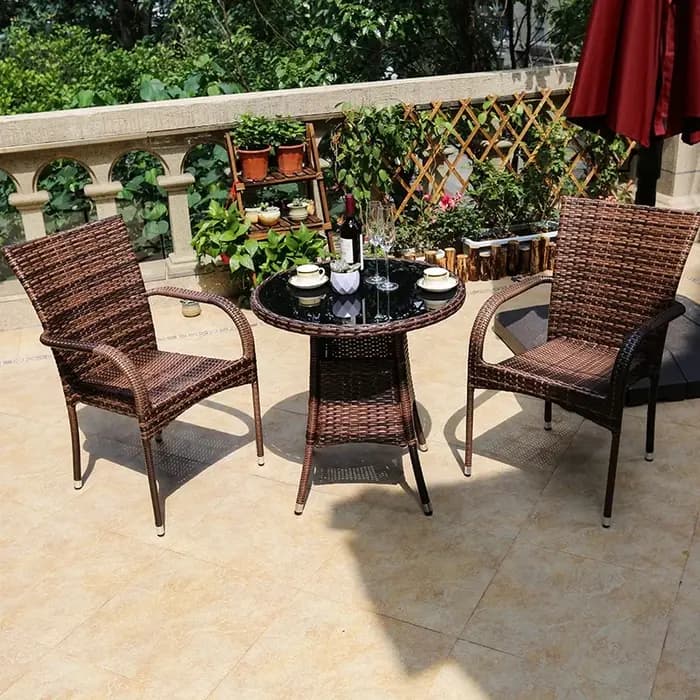 Mobilier de jardin moderne en rotin
