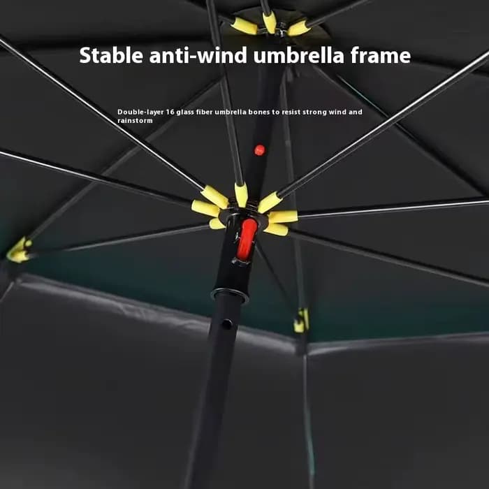 Parasol pliant double couche de 2.2M, parapluie de camping en plein air, outil de pêche, pare-soleil