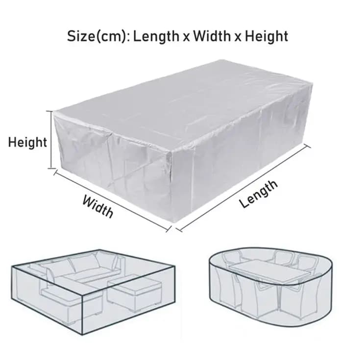 Housse de meubles de Patio imperméable et robuste 210D, rectangulaire, pour jardin, pluie, neige, ex