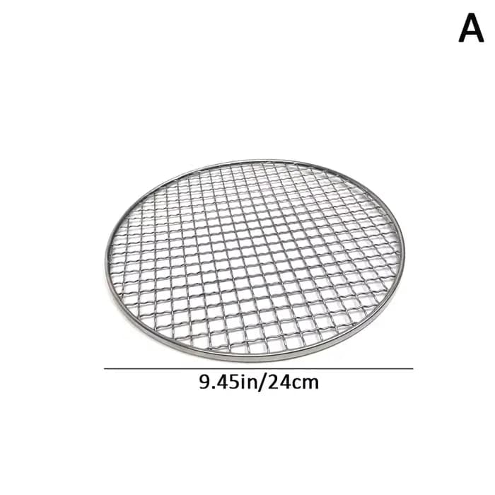 Filet de Barbecue rond en acier inoxydable 24/26CM, grille en maille pour Camping pique-nique, suppo