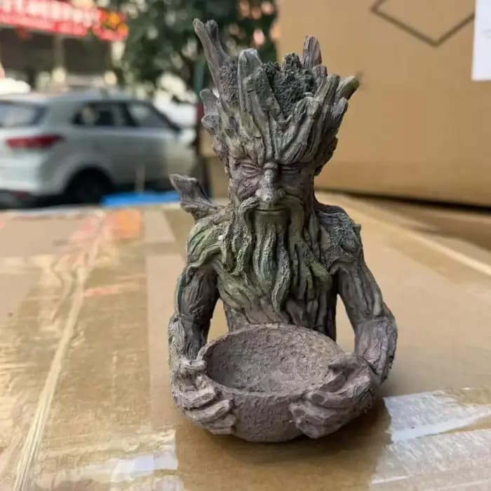 Statue de jardin en résine, mangeoire à oiseaux artistique à fixer sur arbre, résistante aux intempéries, décoration artistique pour jardin, patio et extérieur, mangeoire à graines pour oiseaux