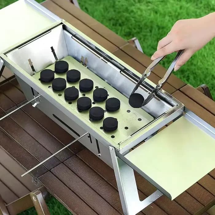 Réchaud de barbecue pliable en acier inoxydable portable