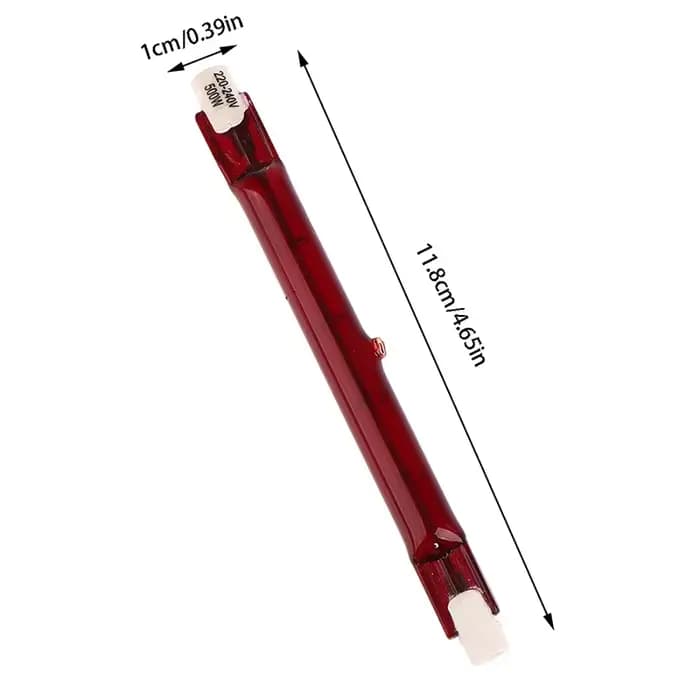 1Pc 500W rouge R7 IR infrarouge halogène Parasol extérieur chauffage Tube ampoule lampe 118mm décoration de la maison fournitures de fête de vacances