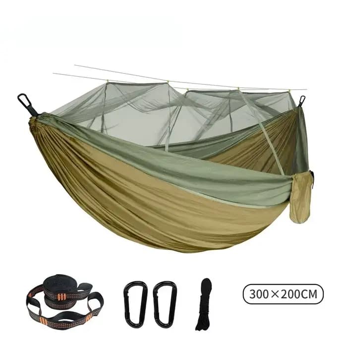Hamac à Double moustiquaire 300 × 200CM, grande taille, extérieur, Anti-moustique, parapluie, tissu