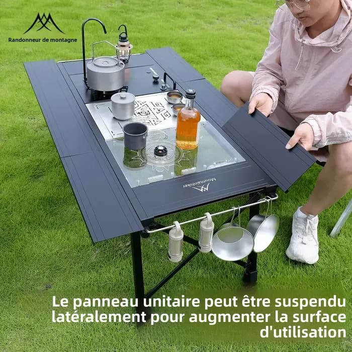 Table de camping portable Mountainhiker pour barbecue