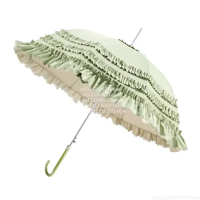 Parasol droit à 8 baleines multi-couches à volants