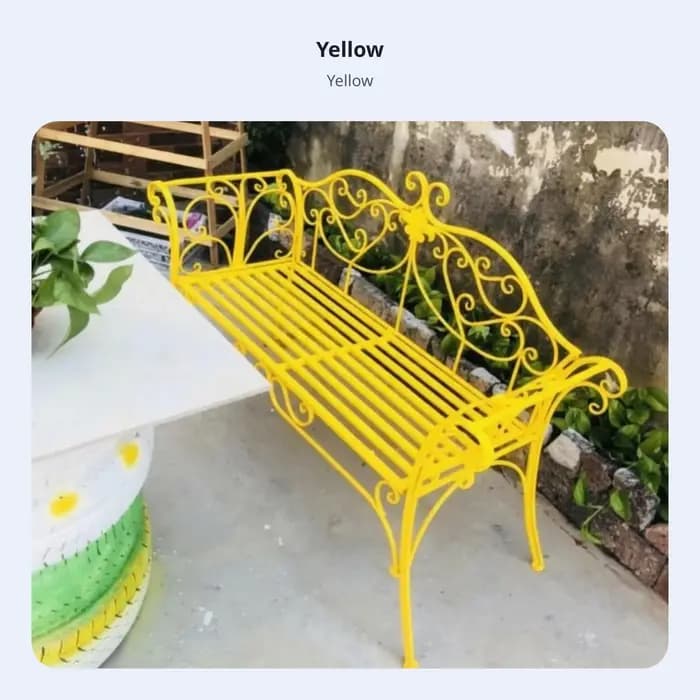 Banc de jardin deux places en métal orné