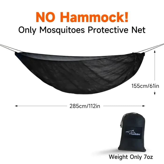 Hamac de camping avec moustiquaire inférieure amovible