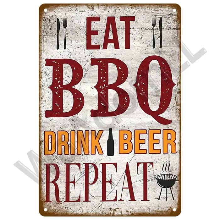 Plaque Murale Rétro Vintage en Métal, Décor de Barbecue, Bar, Pub, Jardin, Papa