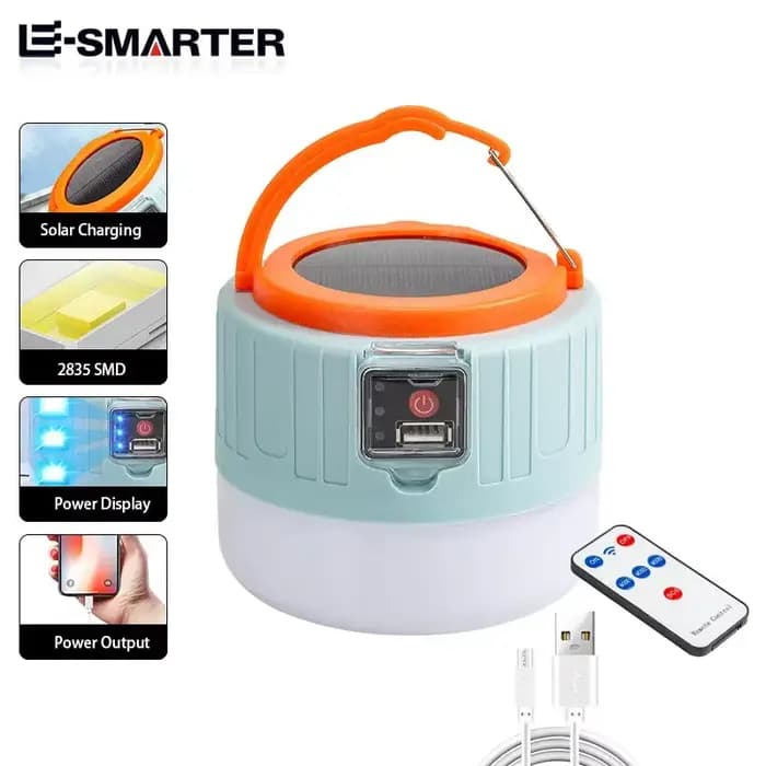 Lampes de camping solaires à LED pour l'extérieur, lanternes portables rechargeables par USB, éclair