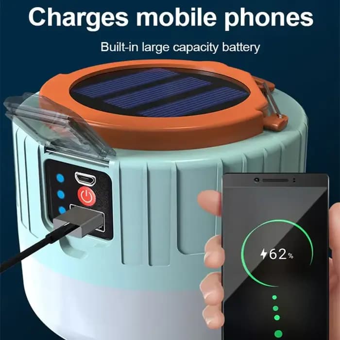 Lampes de camping solaires à LED pour l'extérieur, lanternes portables rechargeables par USB, éclair