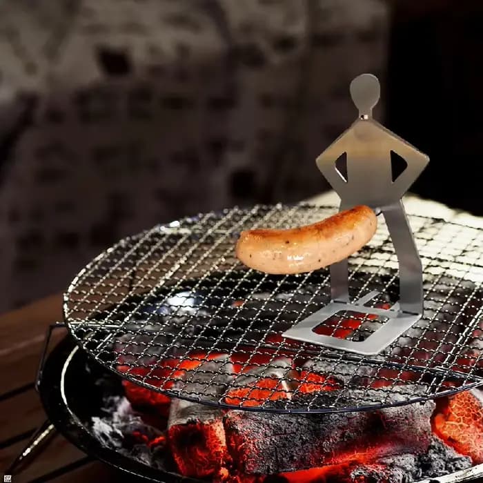 Grille à saucisses amusante en acier inoxydable pour barbecue