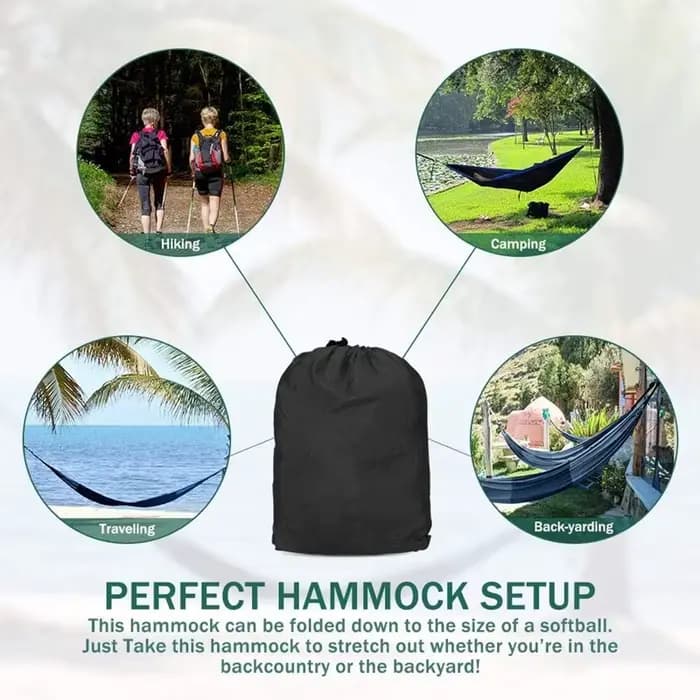Hamacs portables 270x140cm, tissu Parachute couleur Nylon, taille simple et Double, pour Camping en