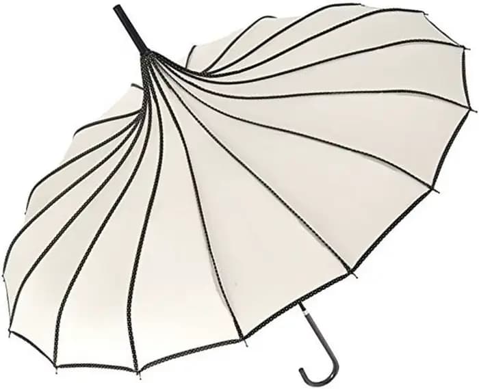 Parasol gothique pagode de 36 pouces pour la protection solaire, parapluie rétro gothique avec long