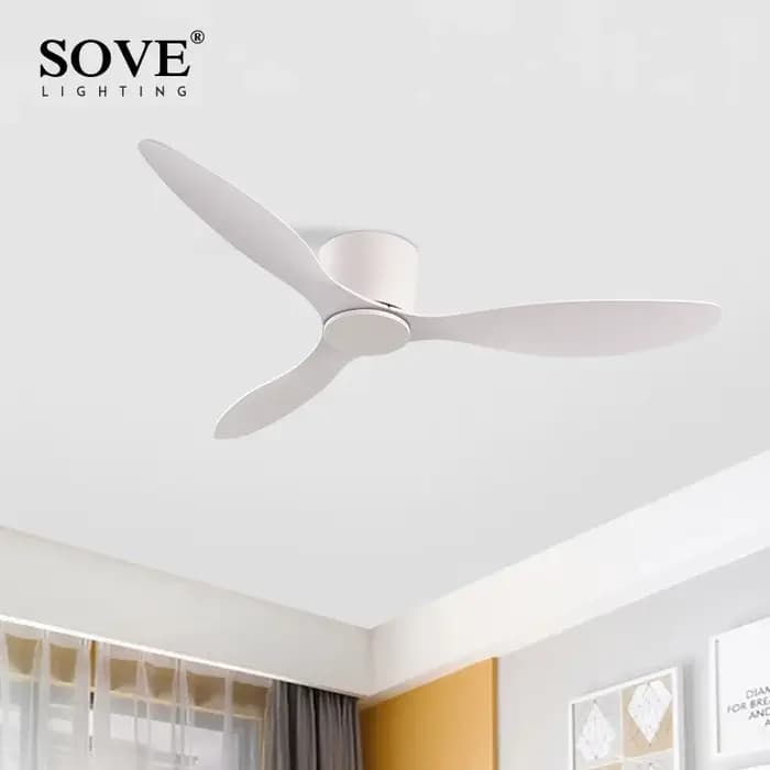 SOVE moderne noir blanc bas plancher moteur à courant continu 30W ventilateurs de plafond avec téléc