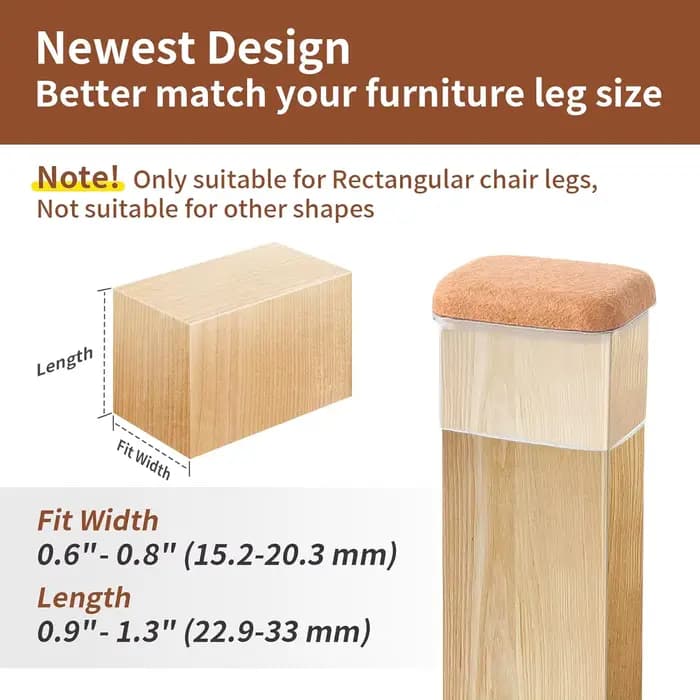 8 pièces couvre-pied de chaise rectangulaire jambe diagonale protecteurs de sol meubles en Silicone