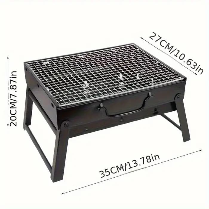 Barbecue portable au charbon de bois en acier inoxydable