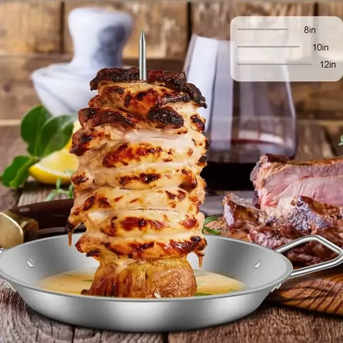 Support de brochette de rôtissoire à broche verticale en acier inoxydable