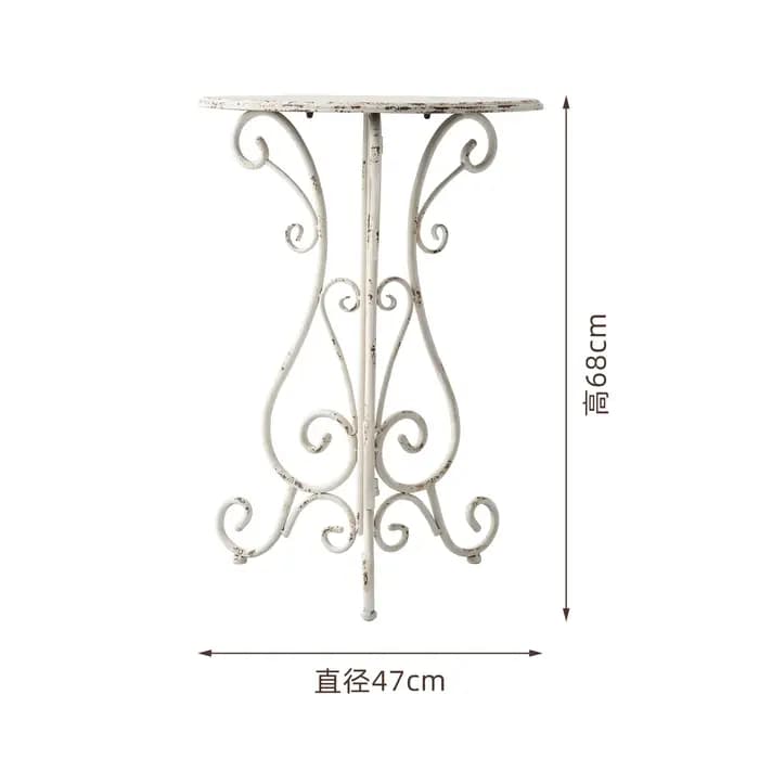 Table d'appoint ronde d'extérieur en métal et fer