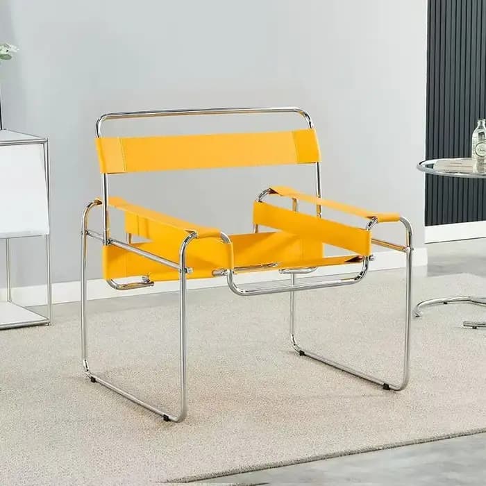 Fauteuil de détente individuel avec cadre en acier et métal