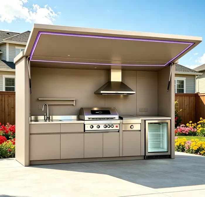 Cuisine extérieure modulaire pré-assemblée