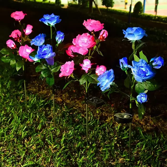 Lampes solaires décoratives extérieures, jardin de pissenlit, fleur de rose, lampe de pelouse pour c
