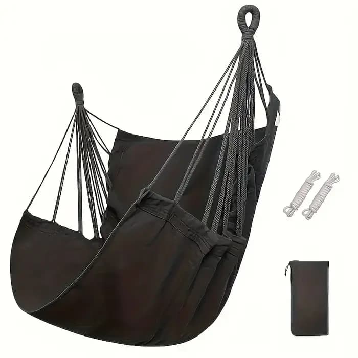 Fauteuil suspendu en tissu de loisirs 1 pièce - Balançoire d'extérieur avec anti-retournement et sac de rangement pour