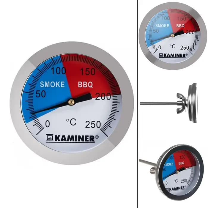 Thermomètre de barbecue en acier inoxydable avec sonde 250 ° Capteur de jauge de température C