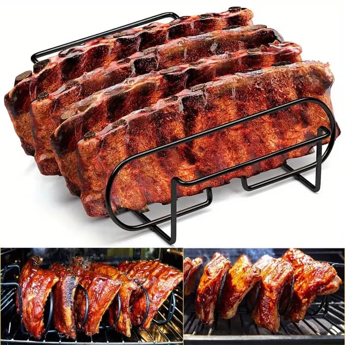 Support à côtes en acier inoxydable pour barbecue
