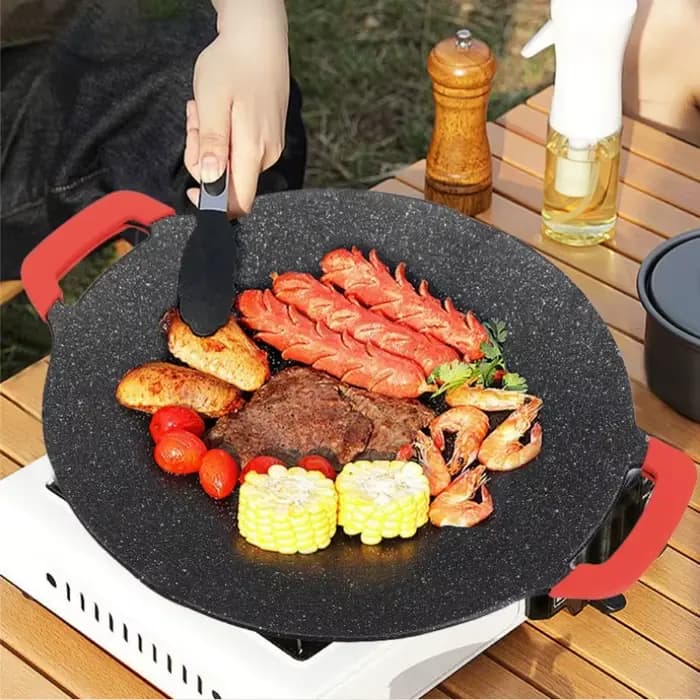 JUSTINLAU antiadhésif Barbecue plat gril poêle ronde